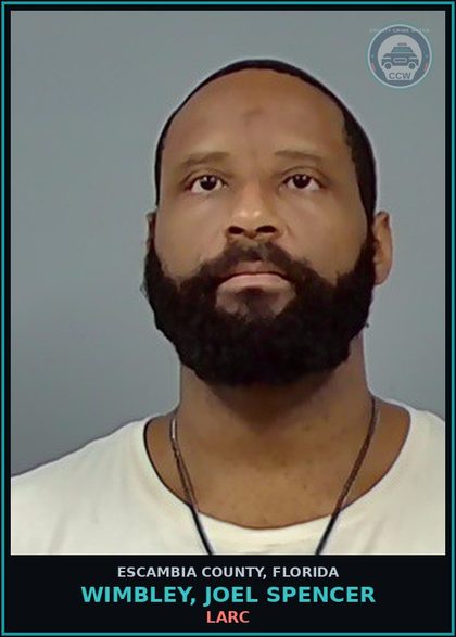 CCW arrest card for WIMBLEY, JOEL SPENCER in Escambia County: LARC