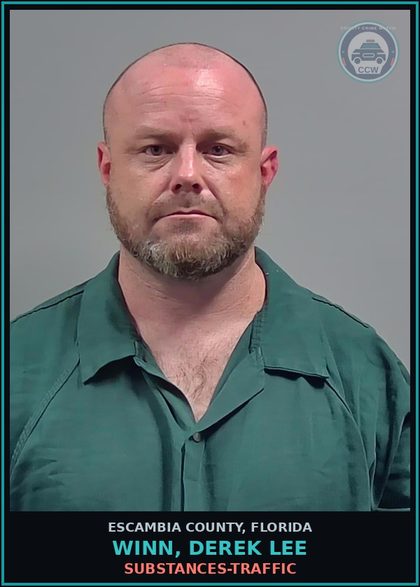 CCW arrest card for WINN, DEREK LEE in Escambia County: DRUGS-TRAFFIC