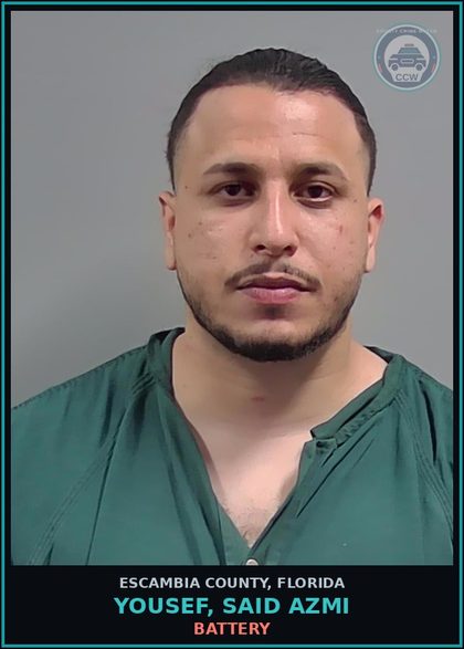 CCW arrest card for YOUSEF, SAID AZMI in Escambia County: BATTERY