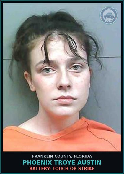 CCW arrest card for Phoenix Troye Austin in Franklin County: BATTERY- TOUCH OR STRIKE