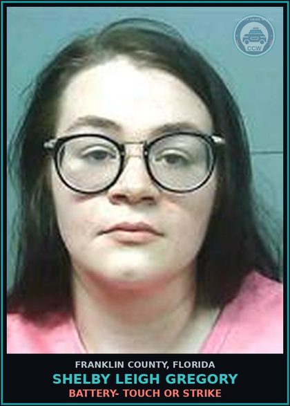 CCW arrest card for Shelby Leigh Gregory in Franklin County: BATTERY- TOUCH OR STRIKE