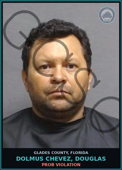 CCW arrest card for DOLMUS CHEVEZ, DOUGLAS in Glades County: PROB VIOLATION