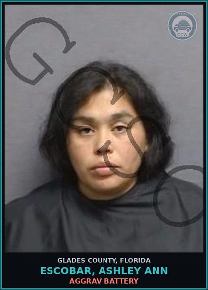CCW arrest card for ESCOBAR, ASHLEY ANN in Glades County: CONDIT RELEASE VIOLATION