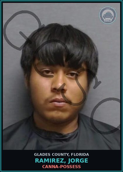 CCW arrest card for RAMIREZ, JORGE in Glades County: Canna-POSSESS