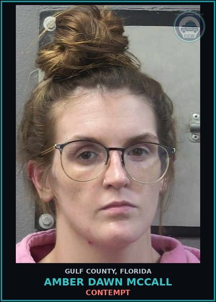 CCW arrest card for AMBER DAWN MCCALL in Gulf County: CONTEMPT