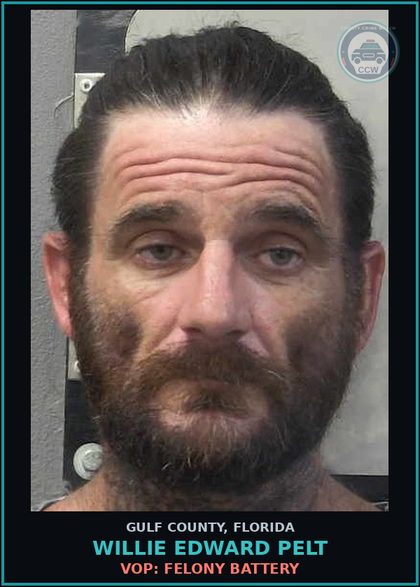 CCW arrest card for WILLIE EDWARD PELT in Gulf County: VOP: FELONY BATTERY