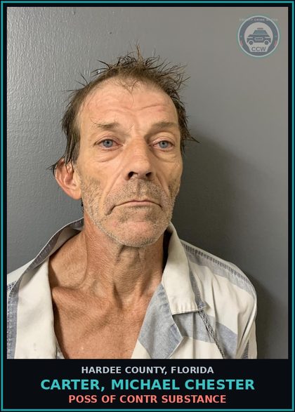 CCW arrest card for Carter, Michael Chester in Hardee County: POSS OF CONTR SUBSTANCE