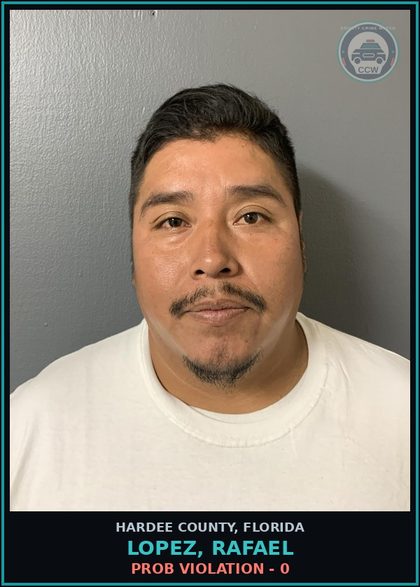CCW arrest card for Lopez, Rafael in Hardee County: PROB VIOLATION - 0