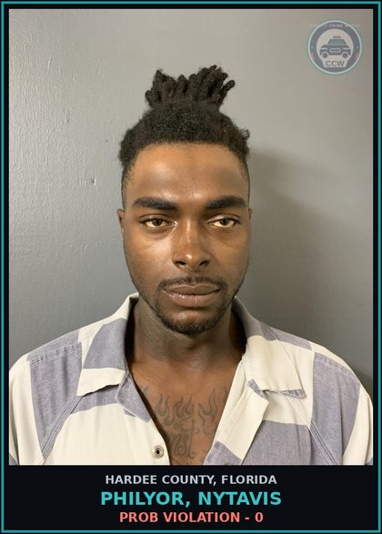 CCW arrest card for Philyor, Nytavis in Hardee County: PROB VIOLATION - 0