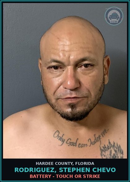 CCW arrest card for Rodriguez, Stephen Chevo in Hardee County: BATTERY - TOUCH OR STRIKE