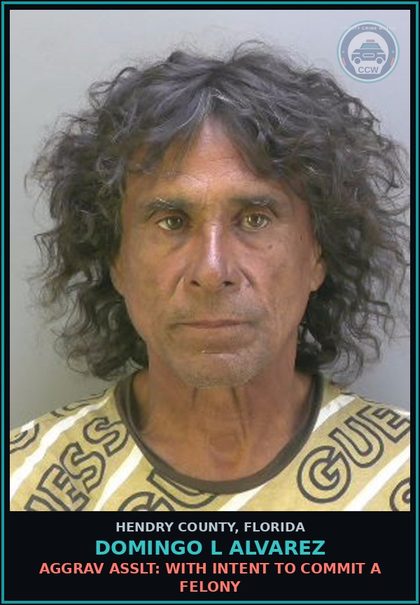 CCW arrest card for DOMINGO L ALVAREZ in Hendry County: BURGL: BURGL