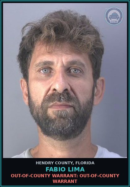 CCW arrest card for FABIO LIMA in Hendry County: OUT-OF-COUNTY WARRANT: OUT-OF-COUNTY WARRANT