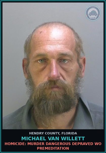 CCW arrest card for MICHAEL VAN WILLETT in Hendry County: TRESPASSING: TRESPASS FAIL TO LEAVE PROP ON ORDER OF OWNER