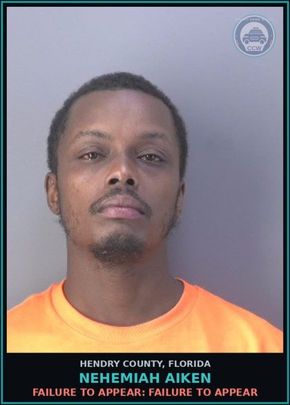 CCW arrest card for NEHEMIAH AIKEN in Hendry County: FAILURE TO APPEAR: FAILURE TO APPEAR