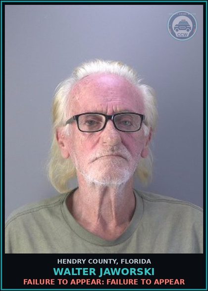 CCW arrest card for WALTER JAWORSKI in Hendry County: FAILURE TO APPEAR: FAILURE TO APPEAR