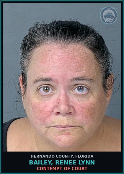CCW arrest card for BAILEY, RENEE LYNN in Hernando County: CONTEMPT OF COURT