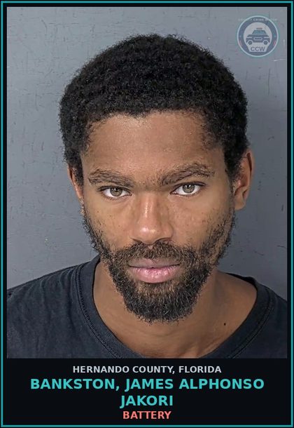 CCW arrest card for BANKSTON, JAMES ALPHONSO JAKORI in Hernando County: BATTERY
