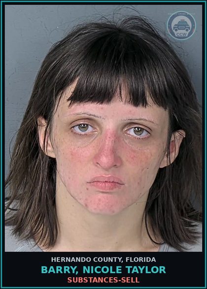CCW arrest card for BARRY, NICOLE TAYLOR in Hernando County: DRUGS-SELL