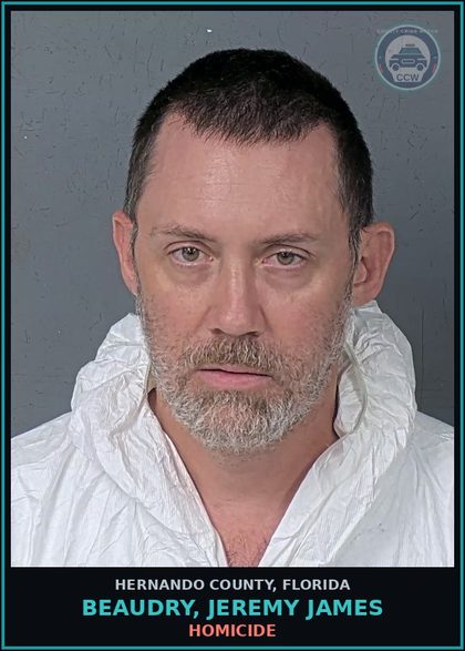 CCW arrest card for BEAUDRY, JEREMY JAMES in Hernando County: HOMICIDE
