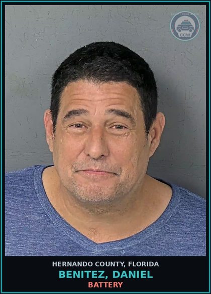 CCW arrest card for BENITEZ, DANIEL in Hernando County: BATTERY