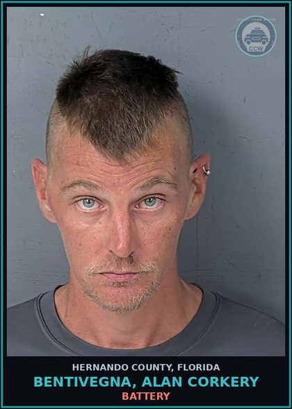CCW arrest card for BENTIVEGNA, ALAN CORKERY in Hernando County: BATTERY