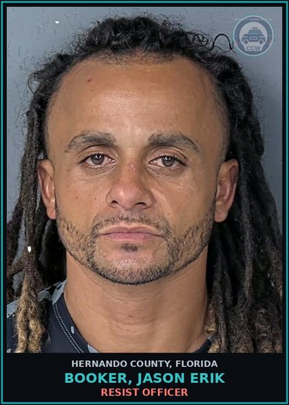 CCW arrest card for BOOKER, JASON ERIK in Hernando County: AMPHETAMINE-TRAFFIC