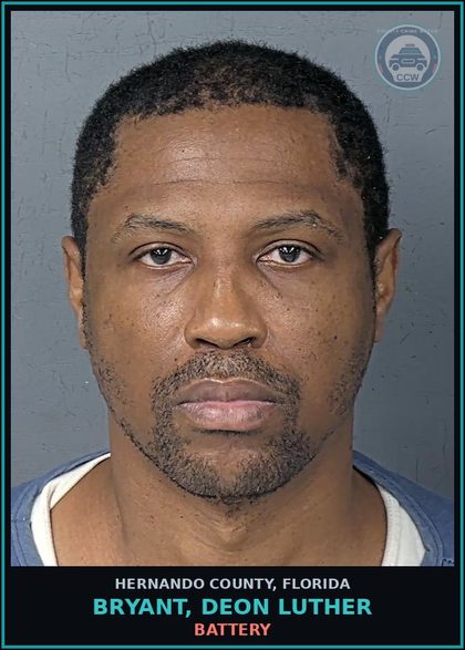CCW arrest card for BRYANT, DEON LUTHER in Hernando County: BATTERY