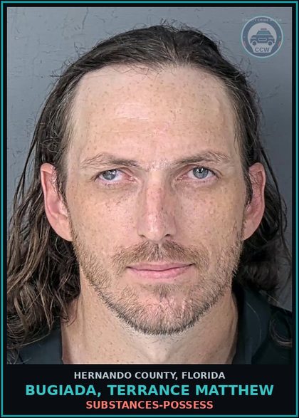 CCW arrest card for BUGIADA, TERRANCE MATTHEW in Hernando County: DRUGS-POSSESS
