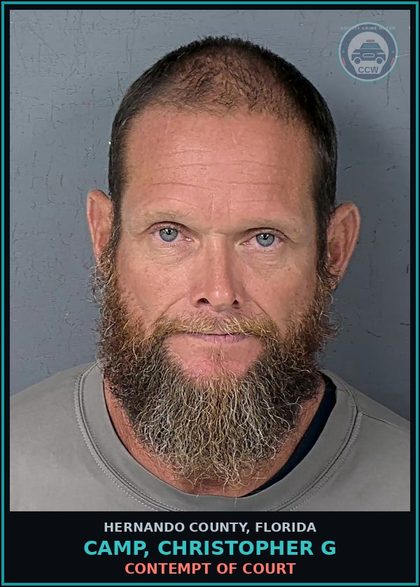 CCW arrest card for CAMP, CHRISTOPHER G in Hernando County: CONTEMPT OF COURT