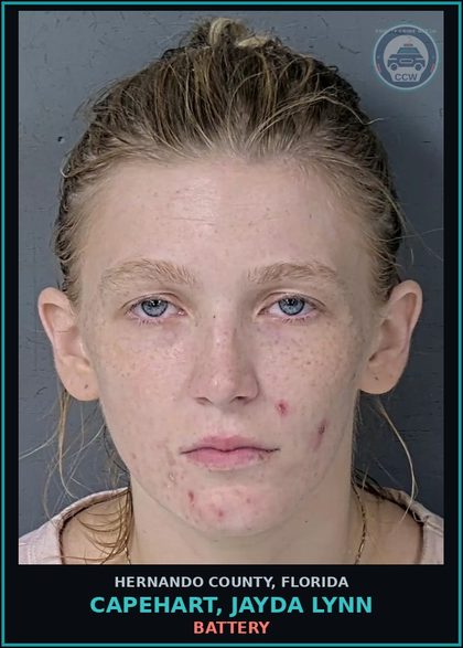 CCW arrest card for CAPEHART, JAYDA LYNN in Hernando County: DRUGS-POSSESS