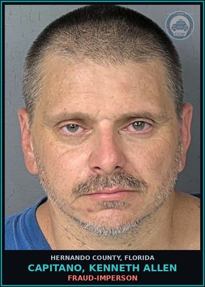 CCW arrest card for CAPITANO, KENNETH ALLEN in Hernando County: DRUGS-POSSESS