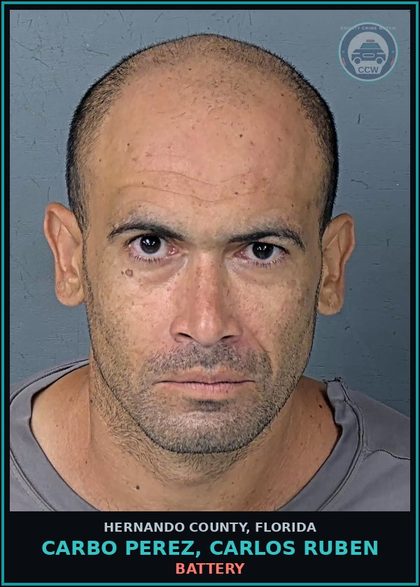 CCW arrest card for CARBO PEREZ, CARLOS RUBEN in Hernando County: BATTERY