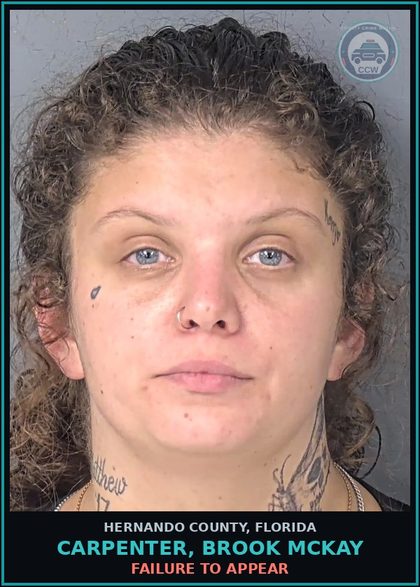 CCW arrest card for CARPENTER, BROOK MCKAY in Hernando County: FAILURE TO APPEAR