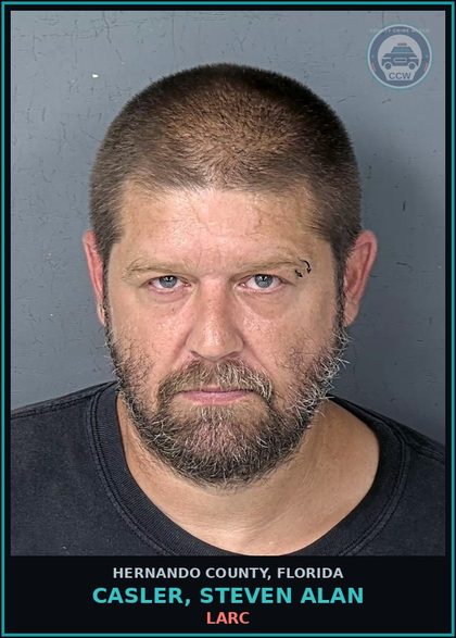 CCW arrest card for CASLER, STEVEN ALAN in Hernando County: LARC