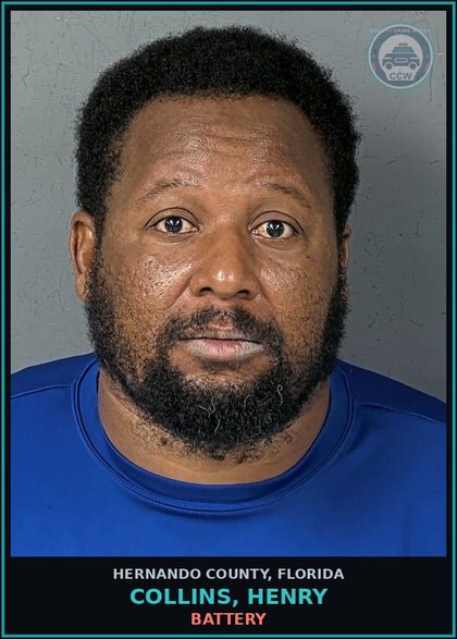 CCW arrest card for COLLINS, HENRY in Hernando County: BATTERY