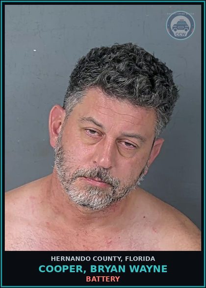 CCW arrest card for COOPER, BRYAN WAYNE in Hernando County: BATTERY