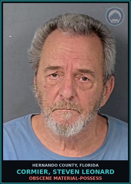 CCW arrest card for CORMIER, STEVEN LEONARD in Hernando County: OBSCENE MATERIAL-POSSESS