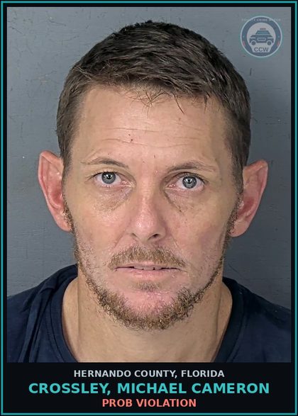 CCW arrest card for CROSSLEY, MICHAEL CAMERON in Hernando County: PROB VIOLATION