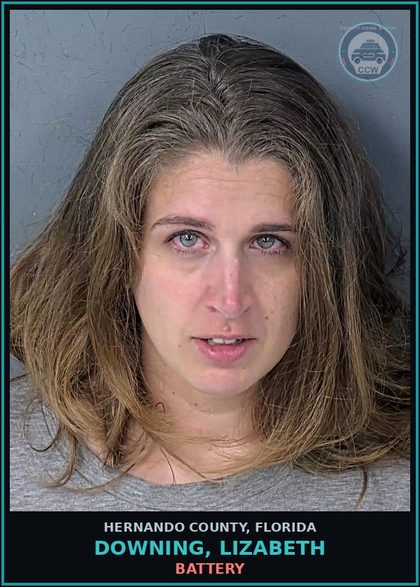 CCW arrest card for DOWNING, LIZABETH in Hernando County: BATTERY