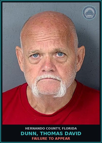 CCW arrest card for DUNN, THOMAS DAVID in Hernando County: FAILURE TO APPEAR