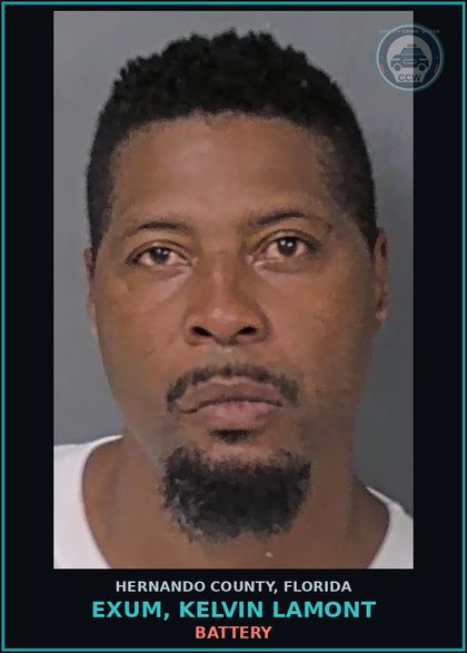 CCW arrest card for EXUM, KELVIN LAMONT in Hernando County: BATTERY