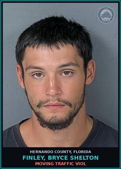 CCW arrest card for FINLEY, BRYCE SHELTON in Hernando County: MOVING TRAFFIC VIOL