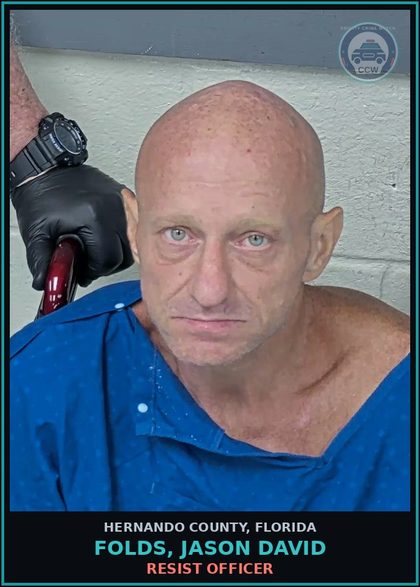 CCW arrest card for FOLDS, JASON DAVID in Hernando County: PROB VIOLATION