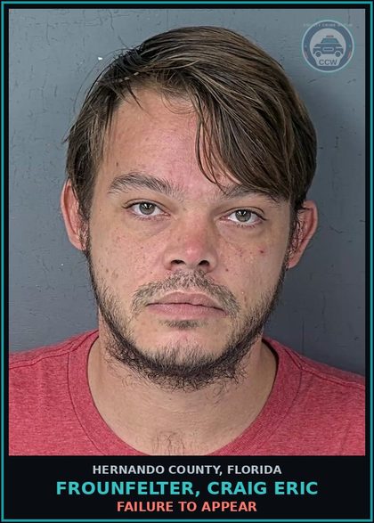 CCW arrest card for FROUNFELTER, CRAIG ERIC in Hernando County: FAILURE TO APPEAR