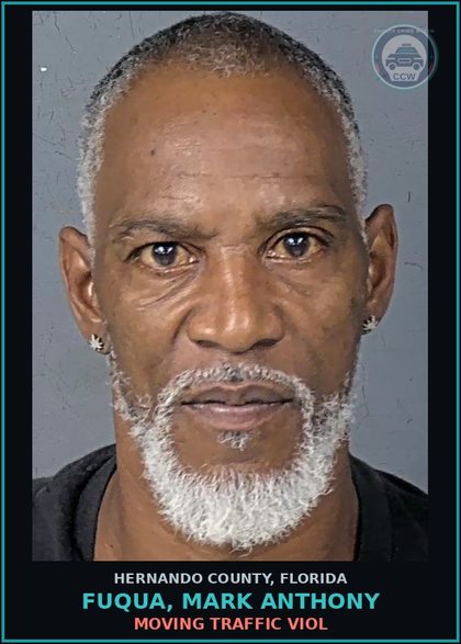 CCW arrest card for FUQUA, MARK ANTHONY in Hernando County: MOVING TRAFFIC VIOL