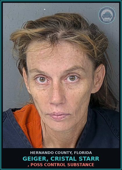 CCW arrest card for GEIGER, CRISTAL STARR in Hernando County: 