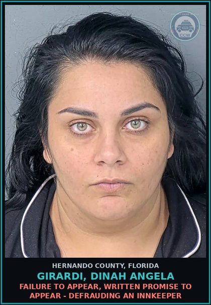CCW arrest card for GIRARDI, DINAH ANGELA in Hernando County: FAILURE TO APPEAR