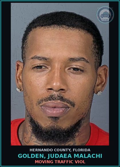 CCW arrest card for GOLDEN, JUDAEA MALACHI in Hernando County: MOVING TRAFFIC VIOL