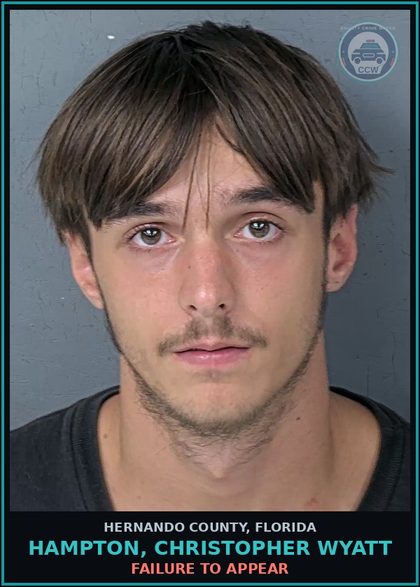 CCW arrest card for HAMPTON, CHRISTOPHER WYATT in Hernando County: FAILURE TO APPEAR