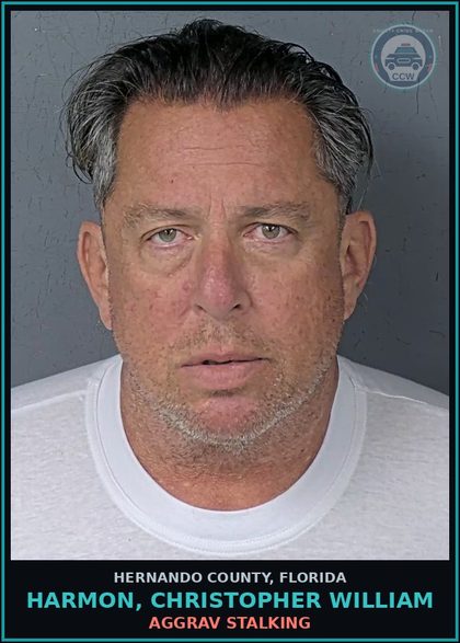 CCW arrest card for HARMON, CHRISTOPHER WILLIAM in Hernando County: AGGRAV STALKING